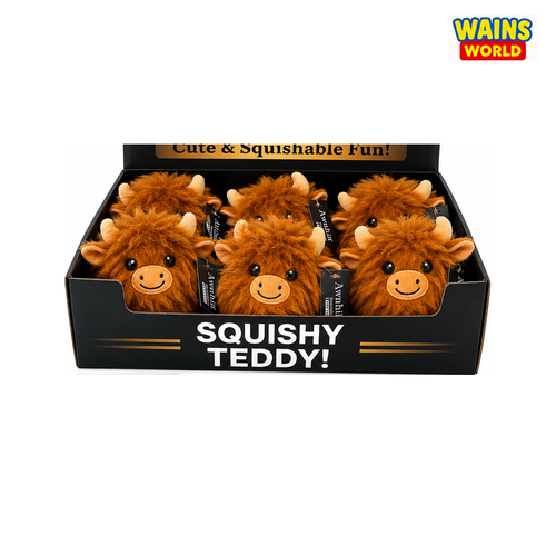 10cm Large Highland Cow Squishy Teddy - Wains World