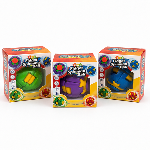 Green purple and blue 2 in 1 Fidget Spinning Ball toys