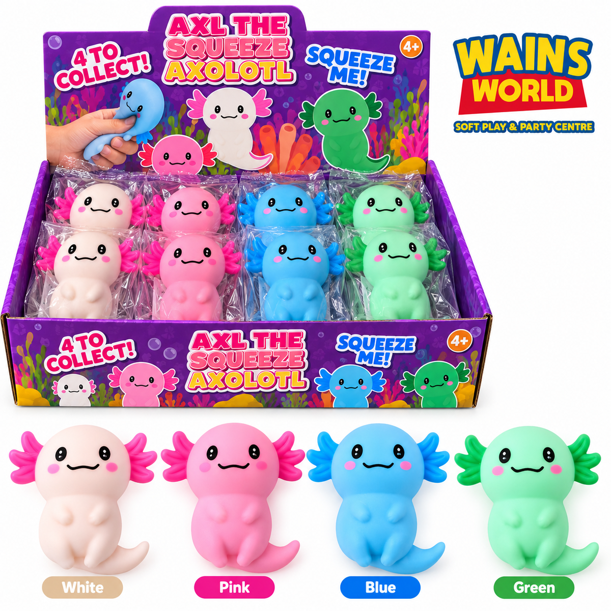 AXL The Squeeze Axolotl sensory toys - Wains World