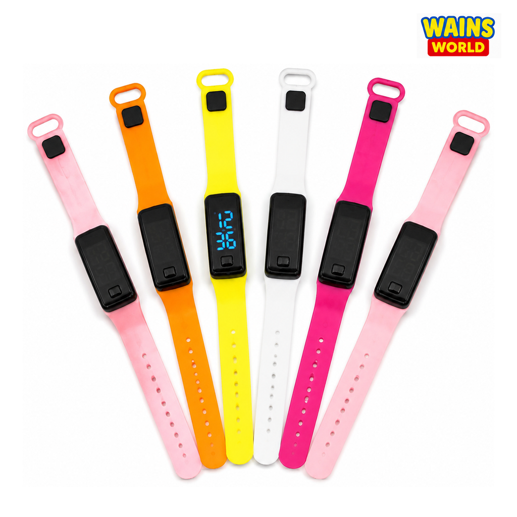 Children’s LED Digital Watch – Assorted Colours - view 2 - Wains World