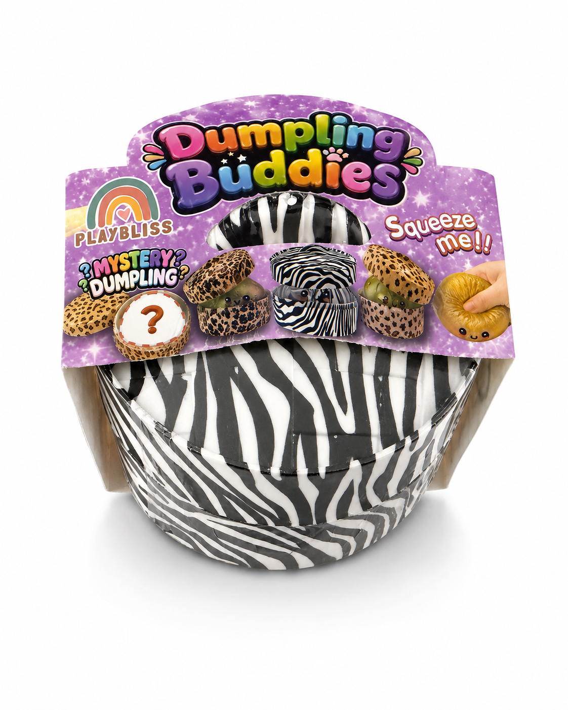 Zebra Dumpling Buddies Mystery Glitter Bao Bun Squishy
