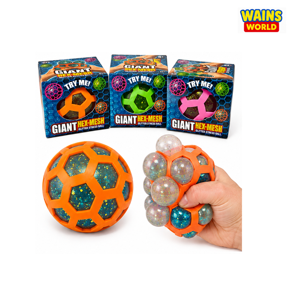 Giant Hex Mesh Squish Ball - Wains World