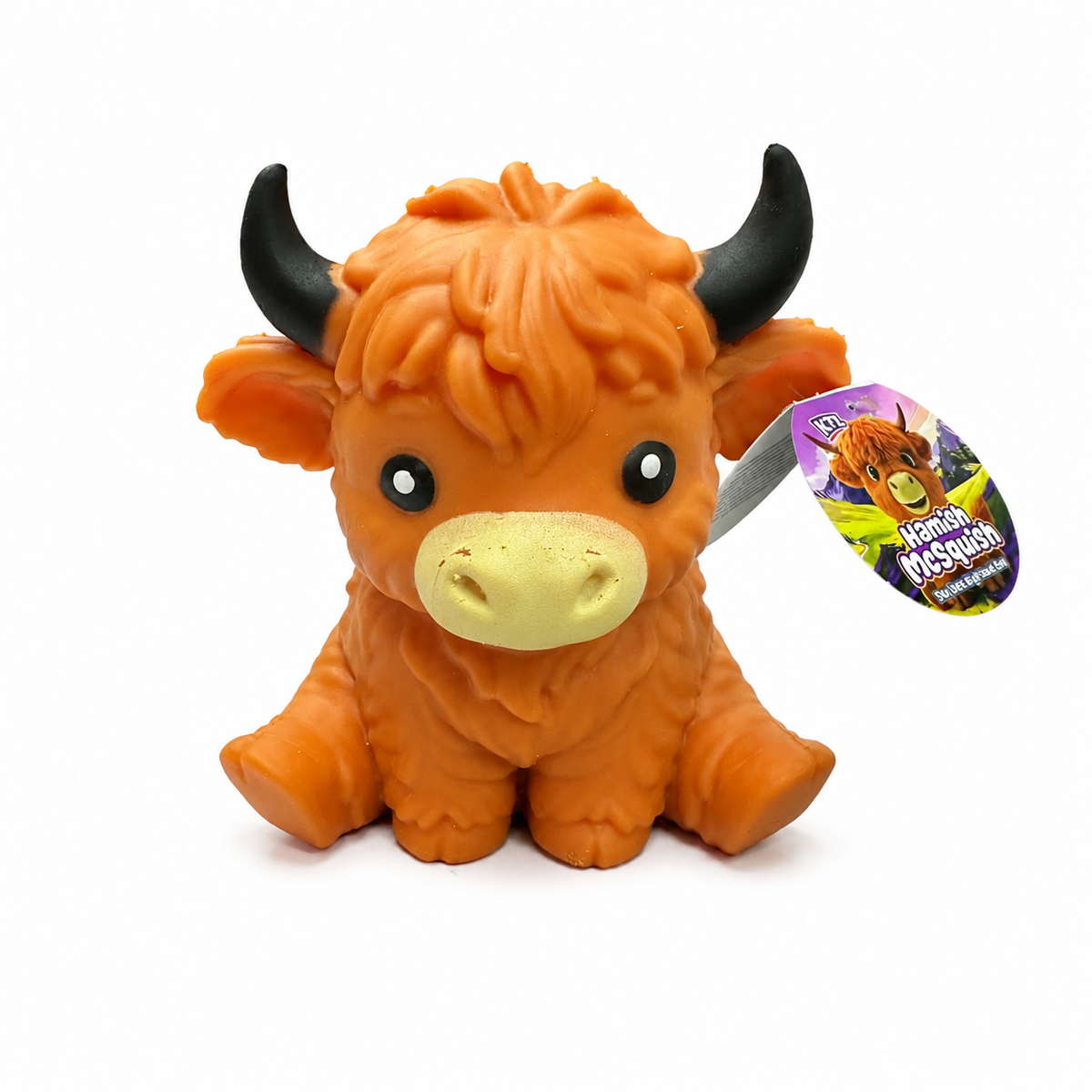 Hamish McSquish Highland Cow Squishy Sensory Toy front view