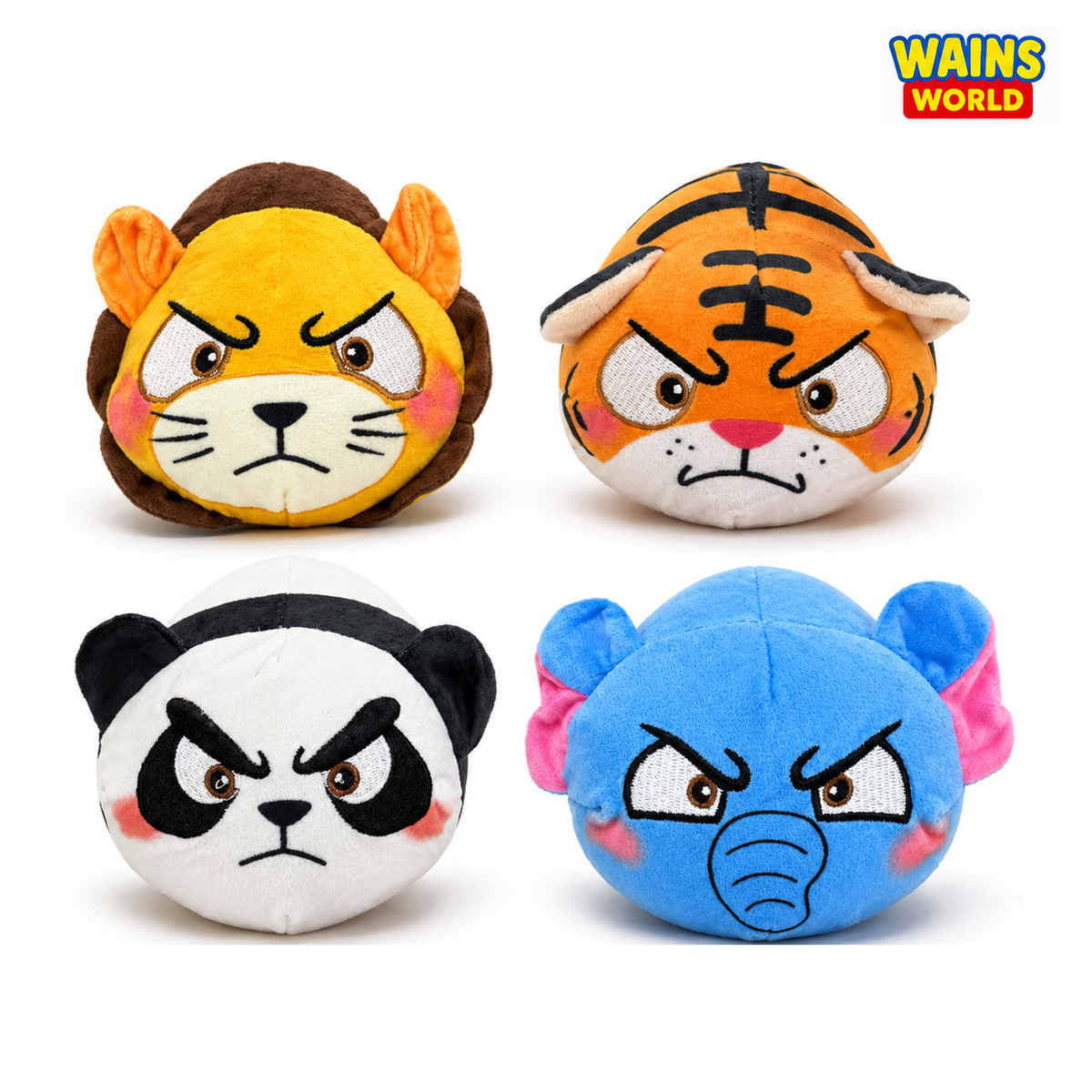 Huggables Angry Animals Round Plush Teddies - Wains World