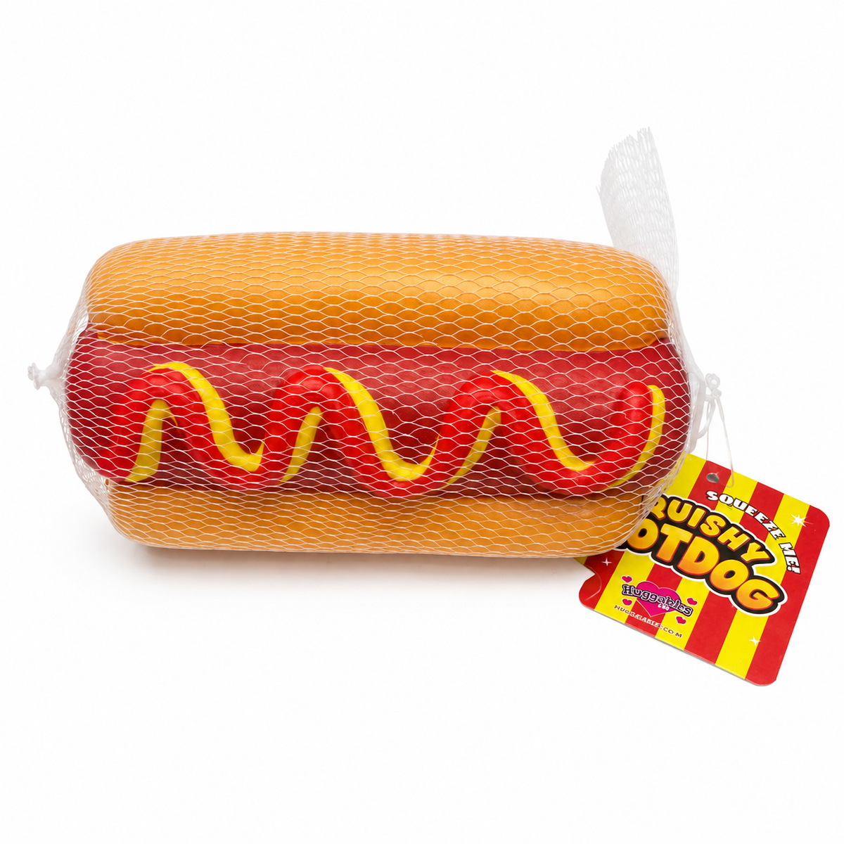 Huggables Xtra Large Squishy Hotdog Sensory Toy side view
