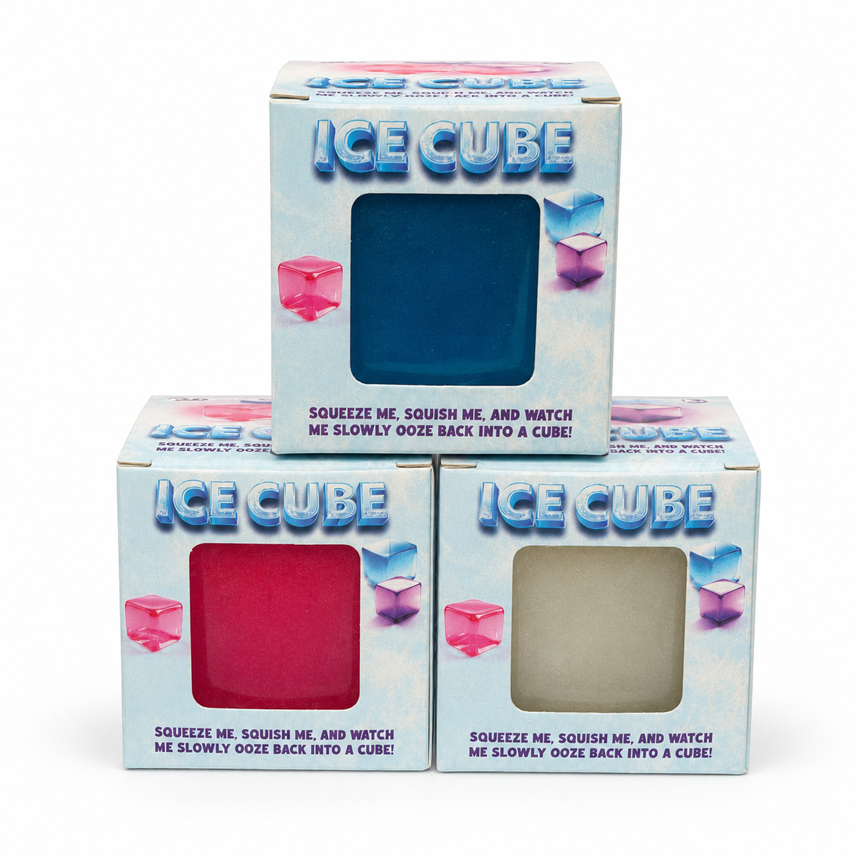 Blue Pink and Clear Slow-Rising Ice Cube Squishy Sensory Toys