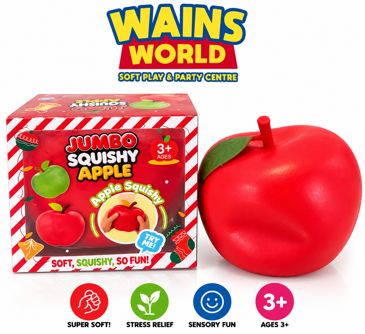 Jumbo Squishy Apple sensory stress relief toy