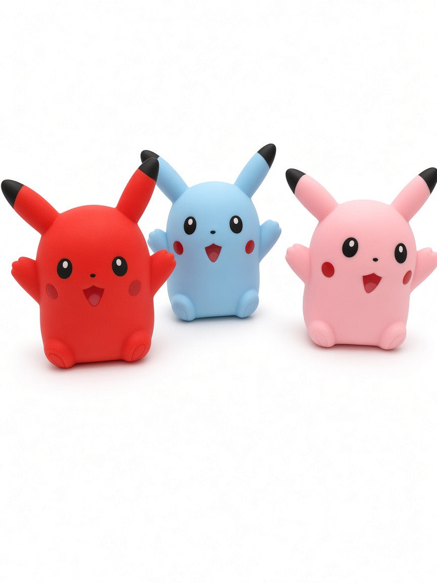 Large long-eared character squishy sensory toys in red, blue and pink