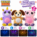 Light Projector Plush - unicorn, puppy and pink bear designs