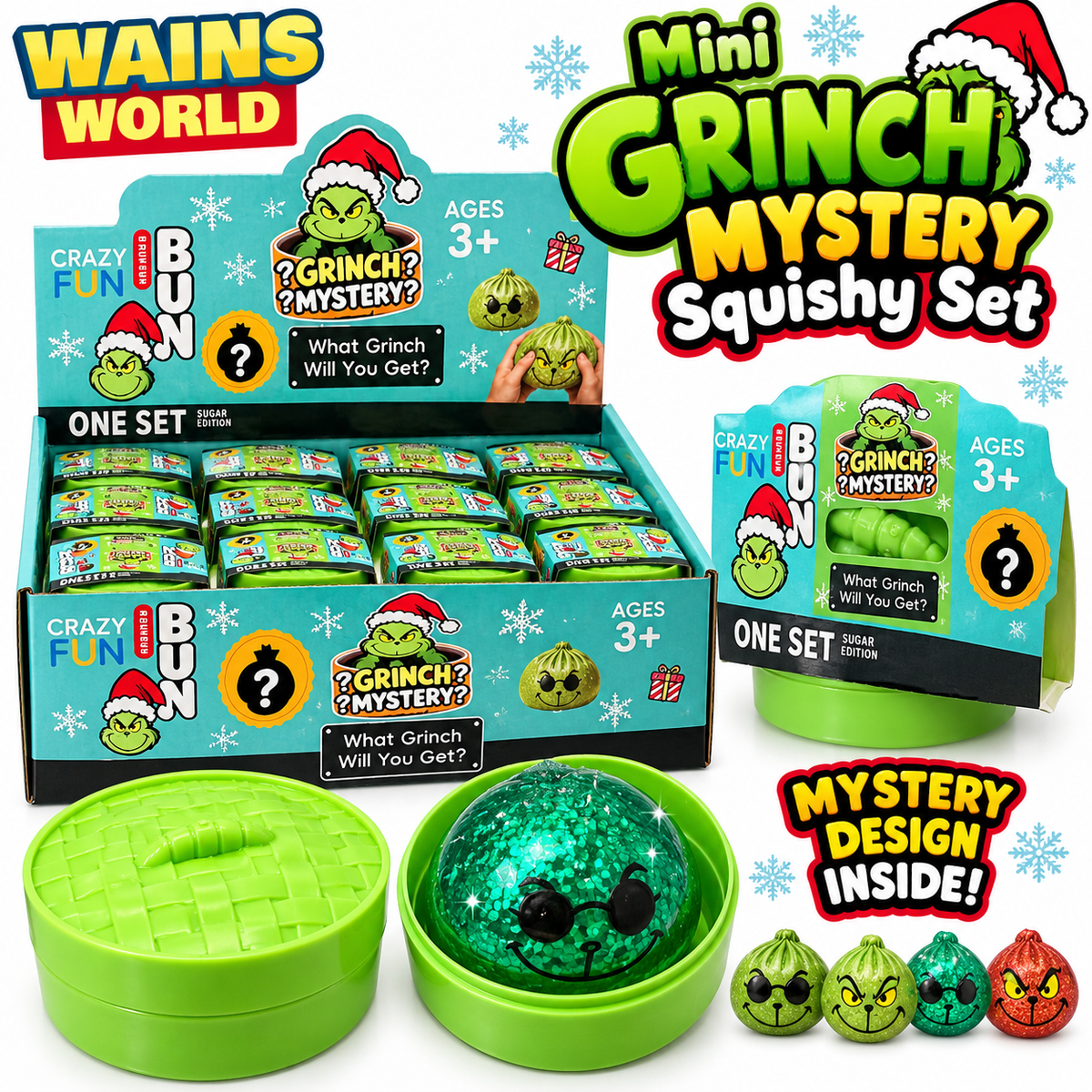 Mini Grinch Mystery Squishy Set