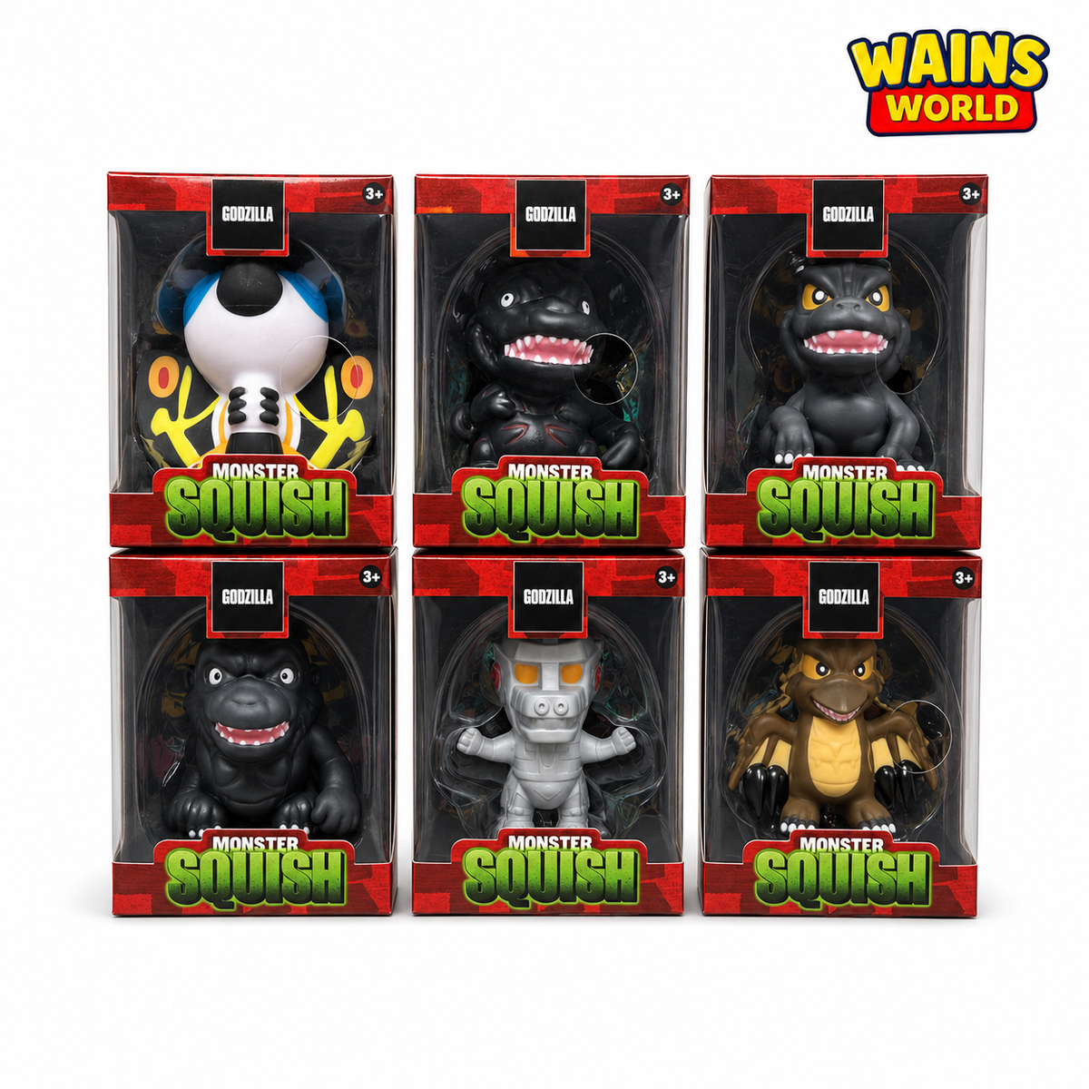 Monster Squish Godzilla Sensory Toy six assorted designs