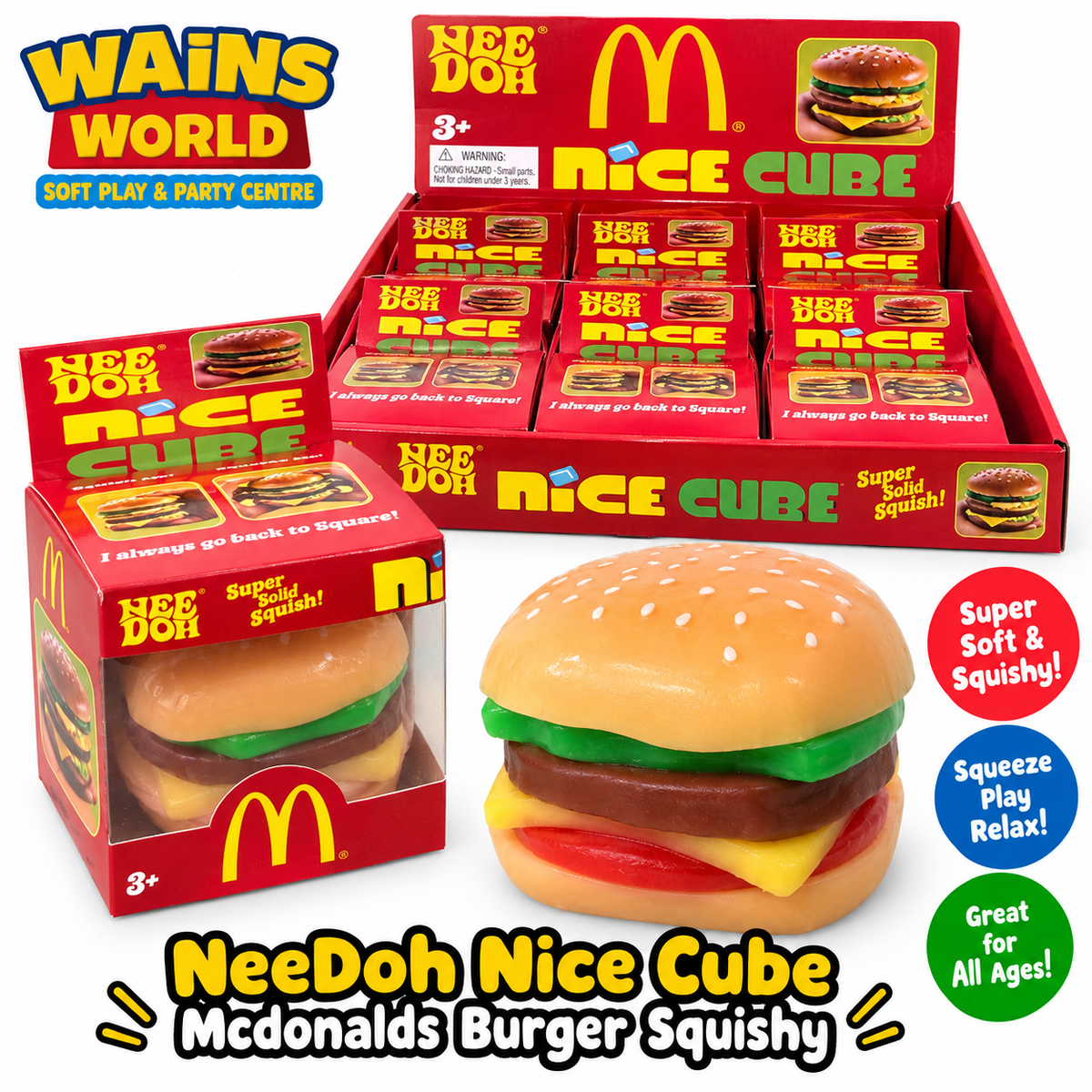 NeeDoh Nice Cube McDonalds Burger Squishy