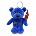Scotland Blue Bear Plush Teddy Keychain on white background