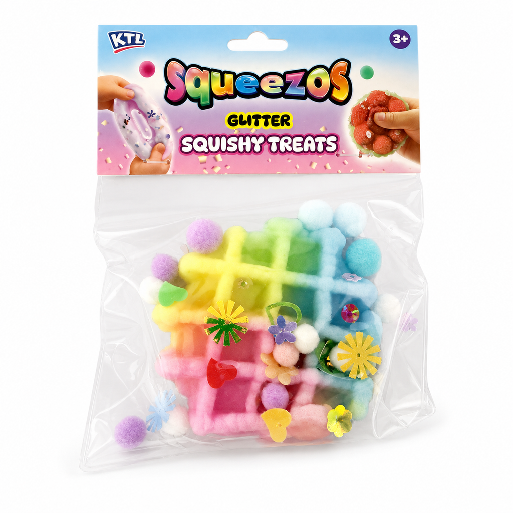 Pastel waffle Squeezos Glitter Squishy Treat