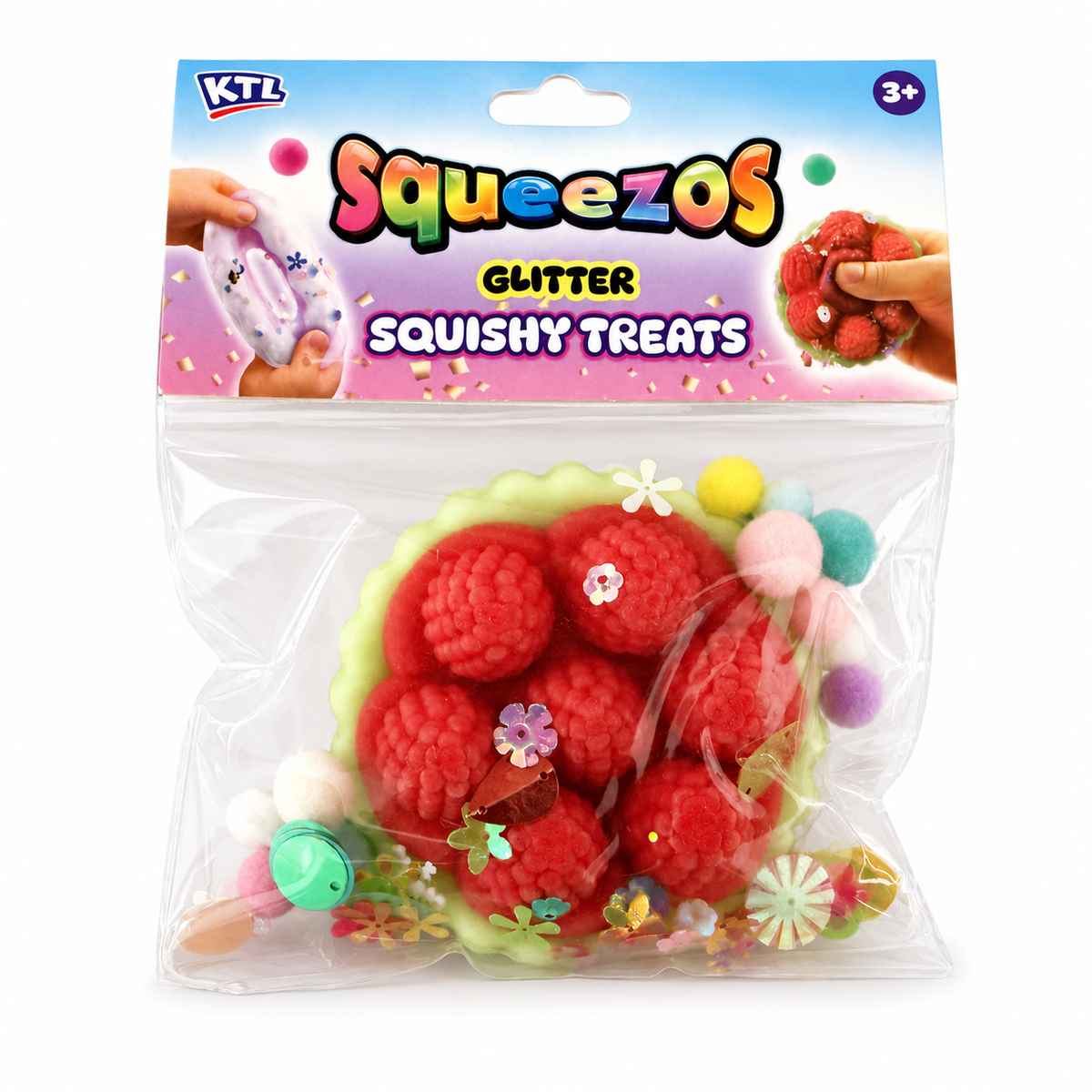 Raspberry tart Squeezos Glitter Squishy Treat