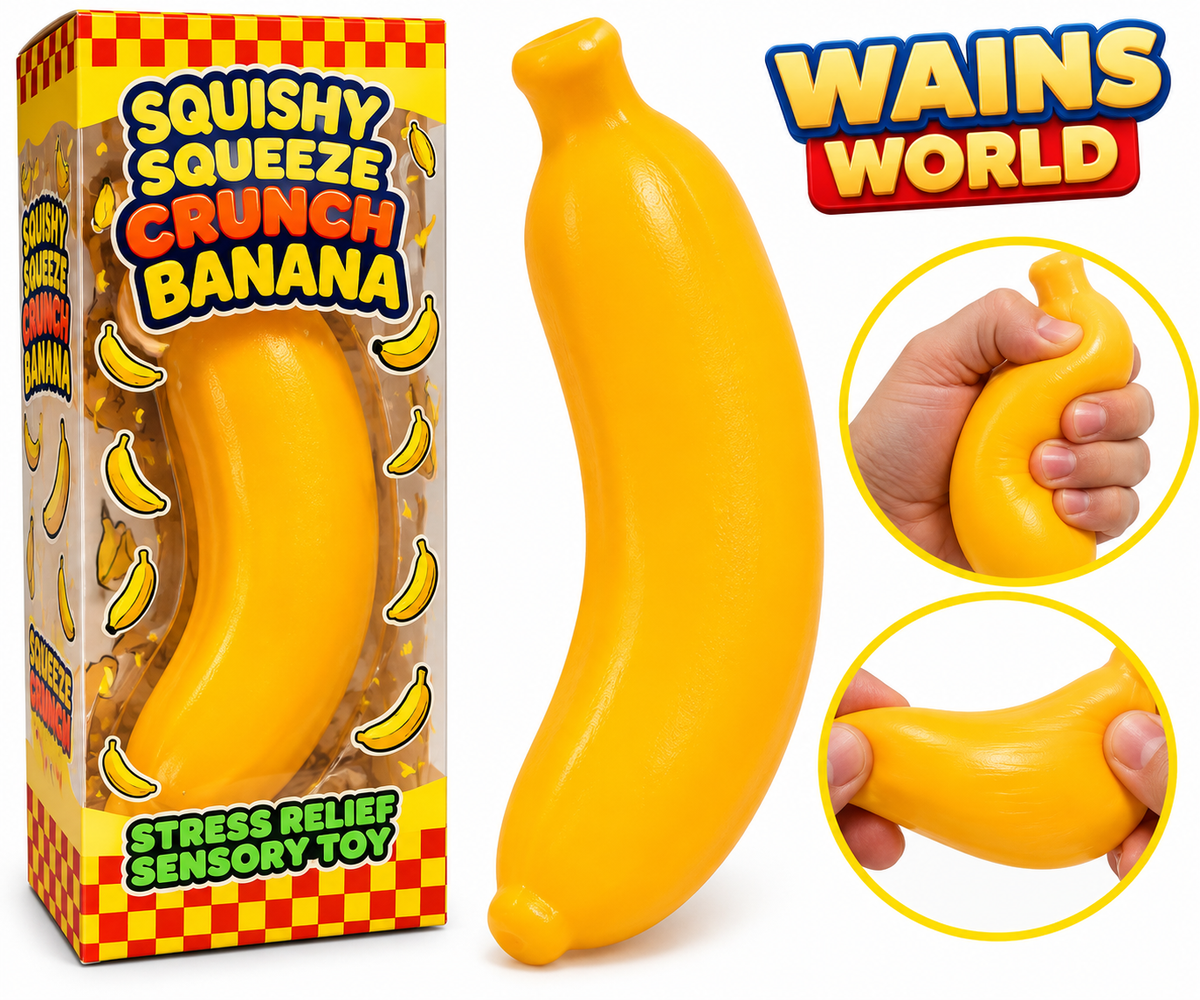 Squishy Squeeze Crunch Banana sensory toy