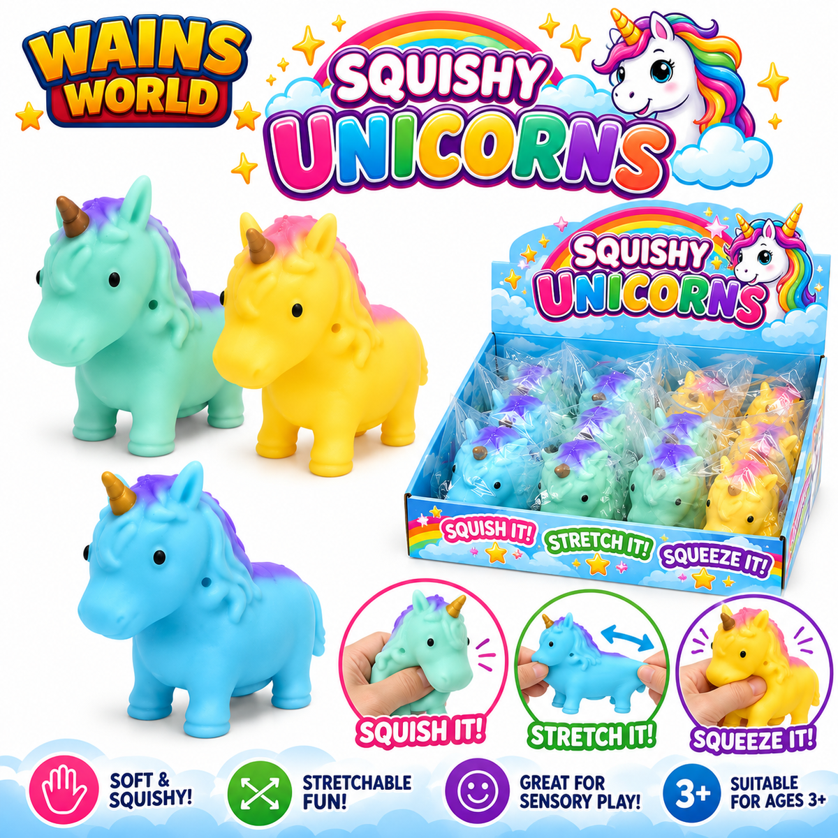 Squishy Unicorns in assorted pastel colours