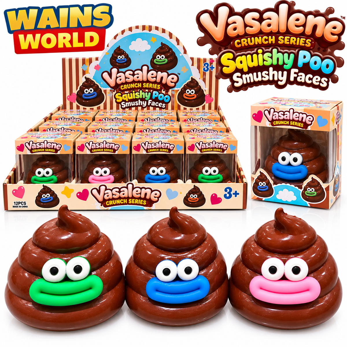 Vasalene Crunch Series Squishy Poo Smushy Faces