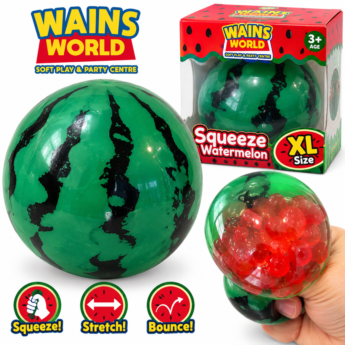 XL Squeeze Watermelon Squishy Sensory Ball - Wains World